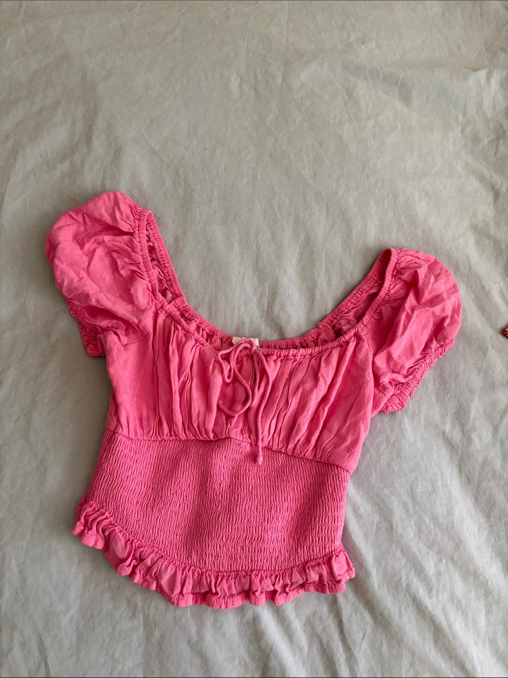 Hollister Women’s Pink Smocked Crop Top